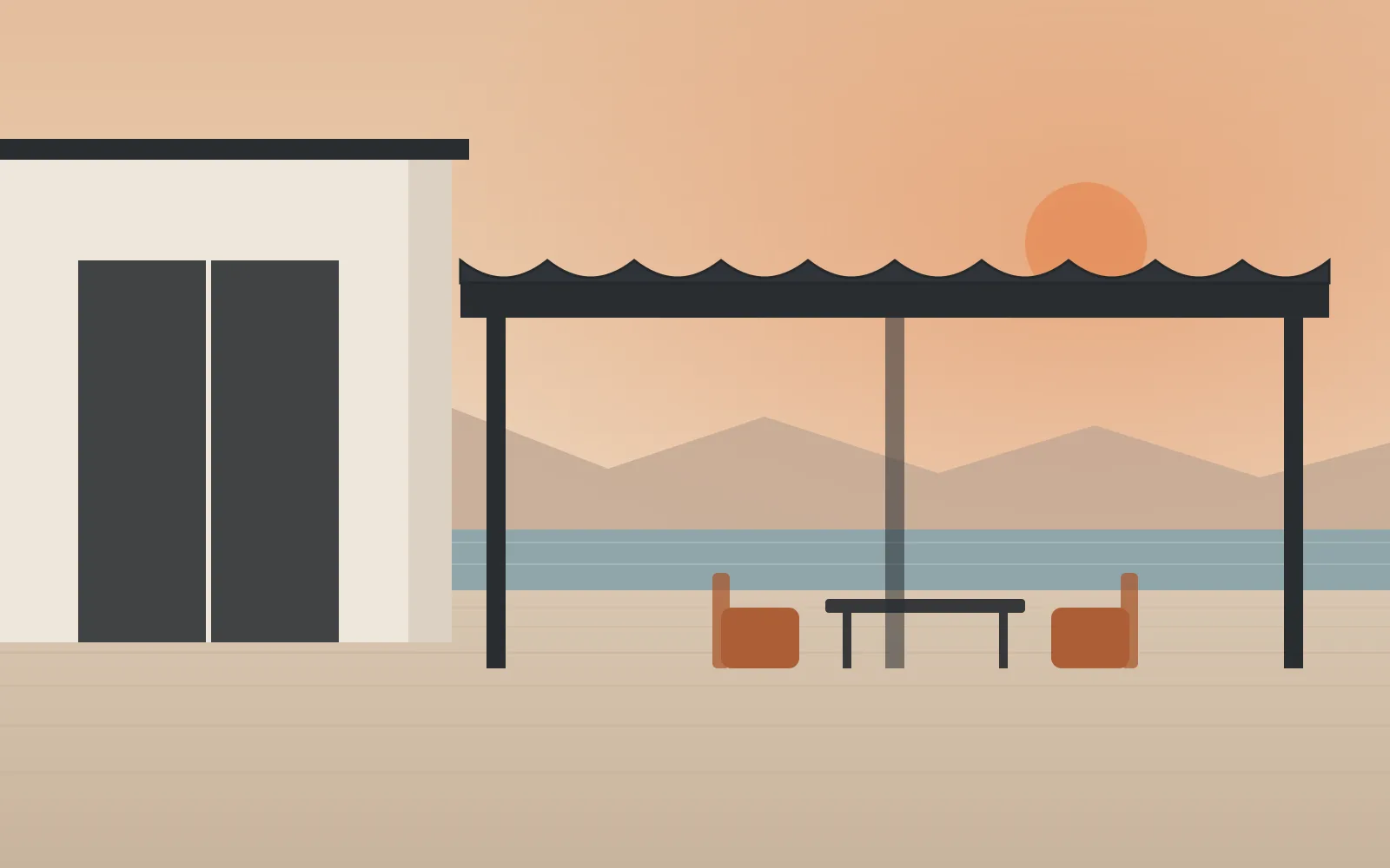Katlanır örtülü raylı pergola sistemi – temsili görsel